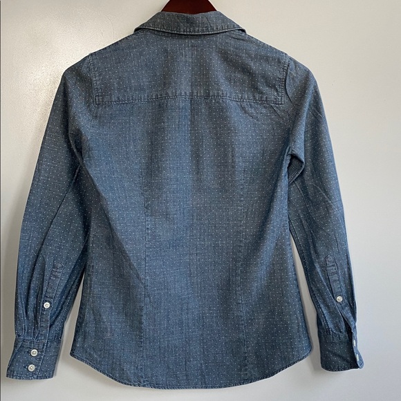 J.Crew chambray polka dot button up shirt XXS - Picture 3 of 6